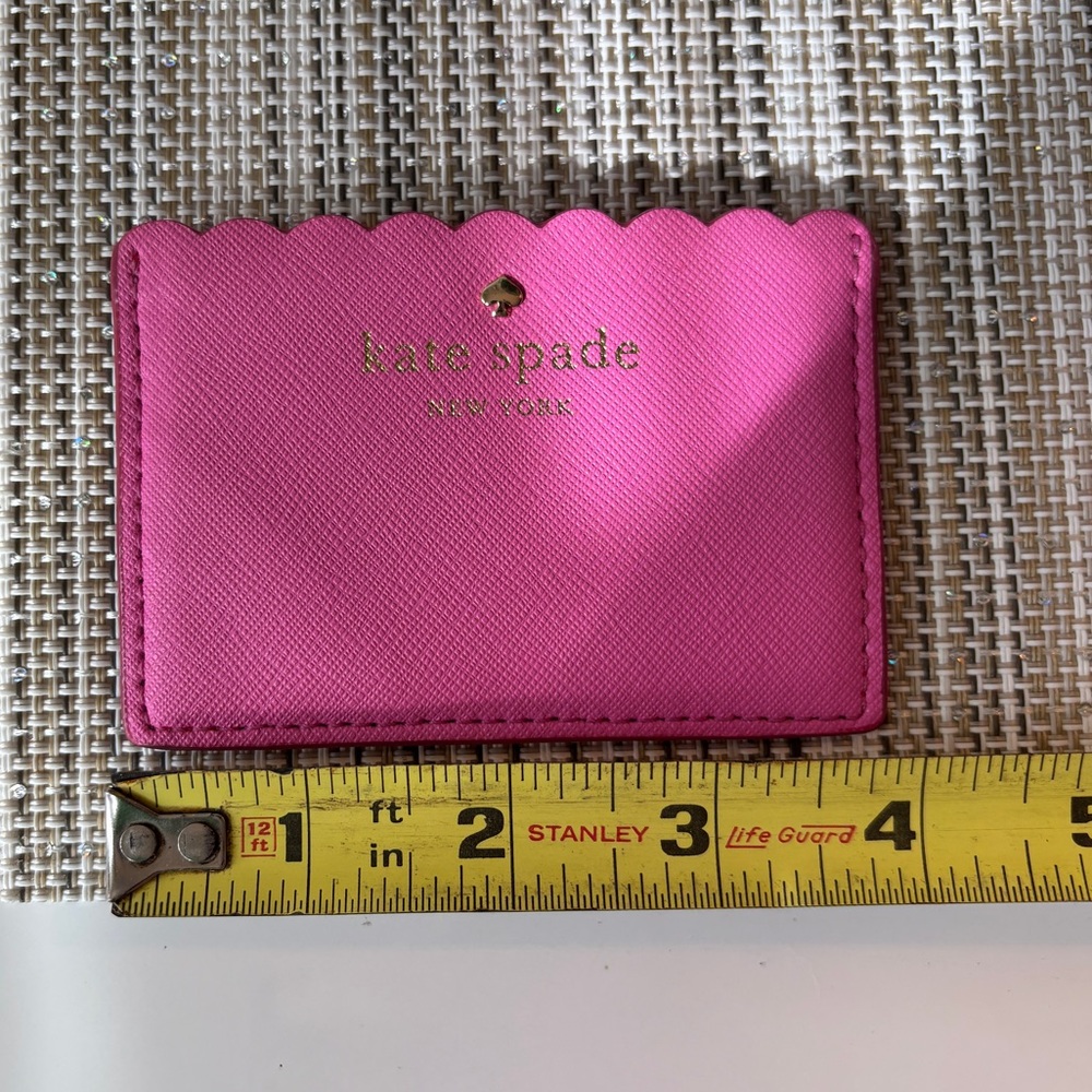 Kate Spade Pink and Red Scalloped Card Case - Picture 3 of 7